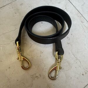 Mulberry Black Leather Gold Handbag Strap